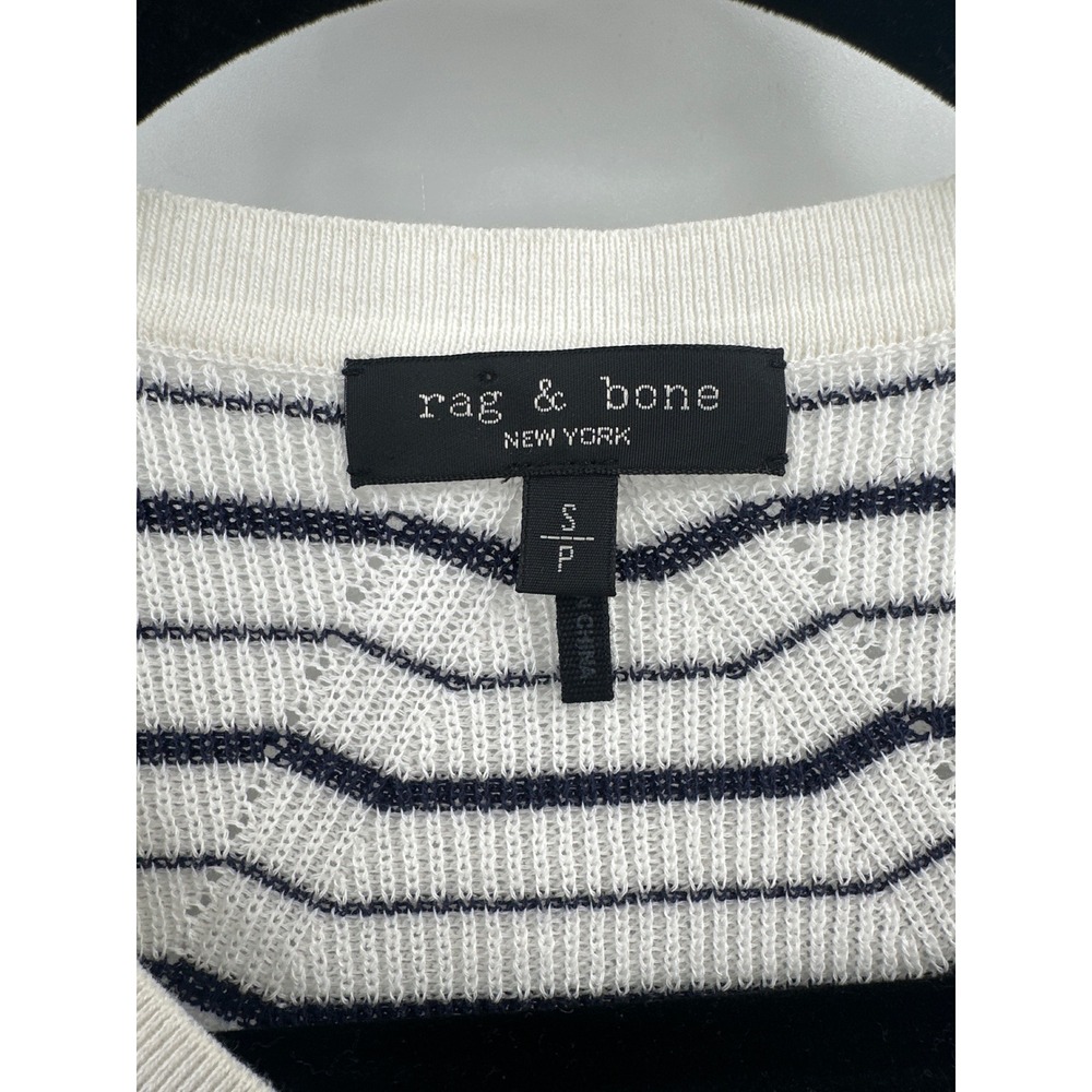 Rag & Bone Dina Stripe Cardigan Short Sleeve Small - Picture 3 of 7